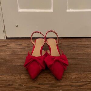 Ann Taylor Suede Bow Slingback Pump